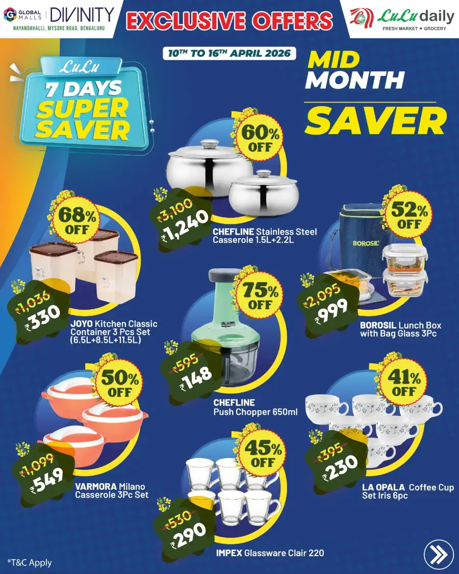 LuLu Daily Bengaluru Mid Month Saver | Ends 16th