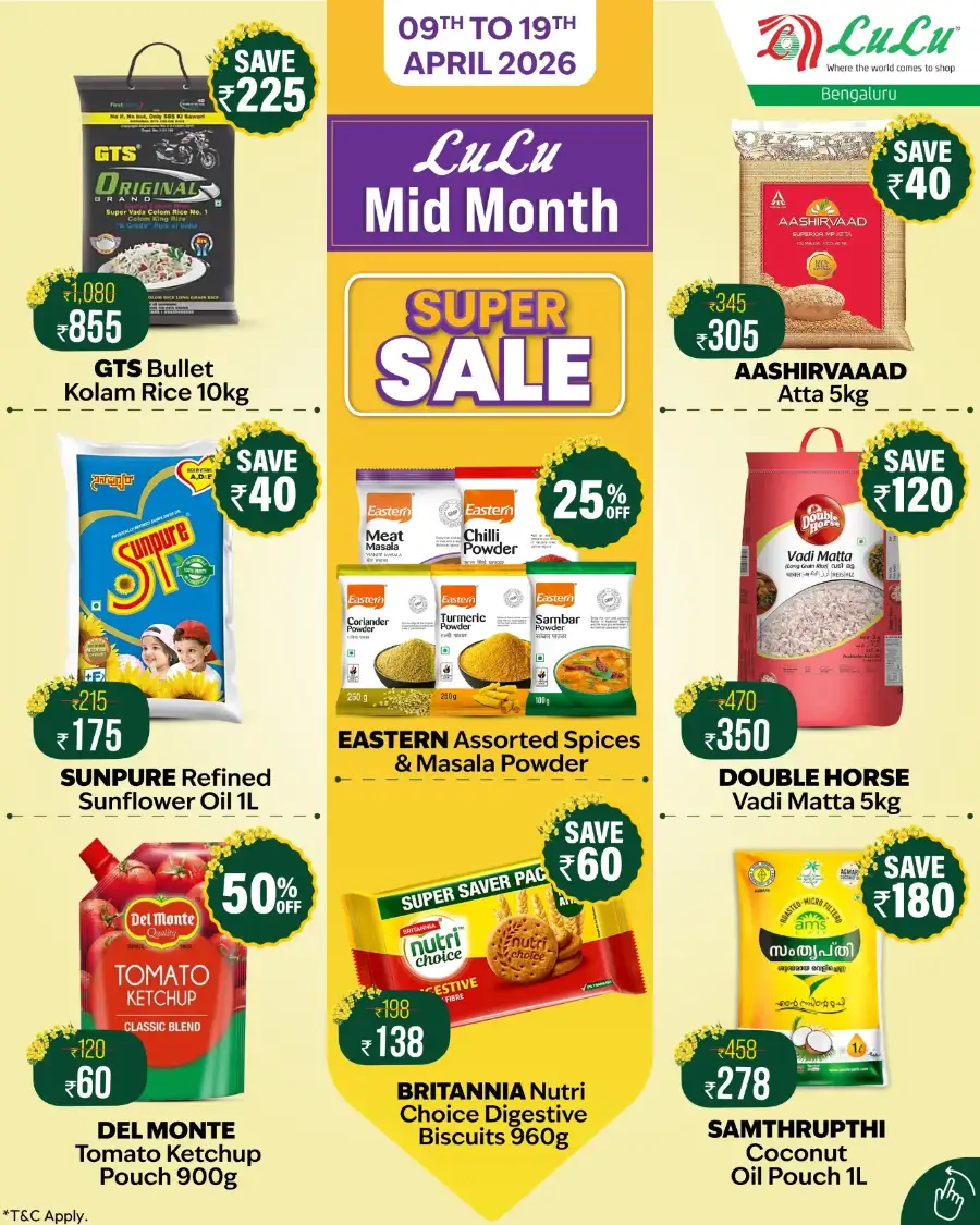 LuLu Bengaluru Mid Month Super Sale | Ends 19th