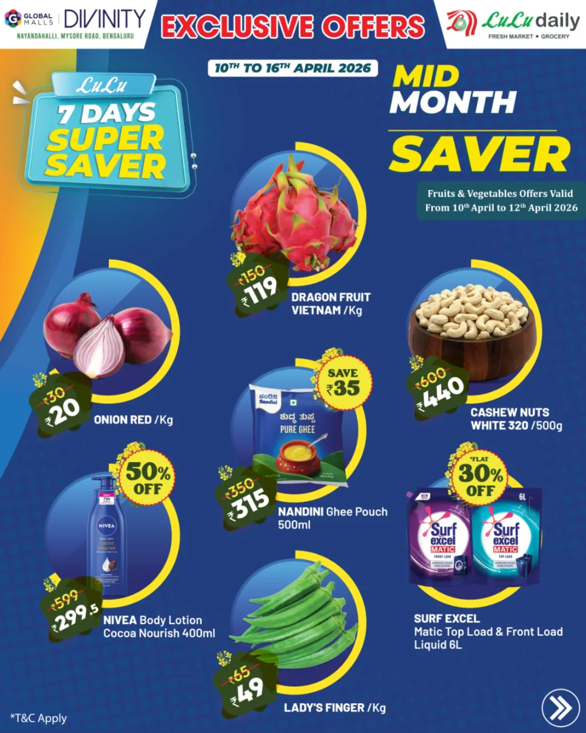 Lulu Global Mall Bengaluru - Mid-Month Super Saver Offers April 10-16
