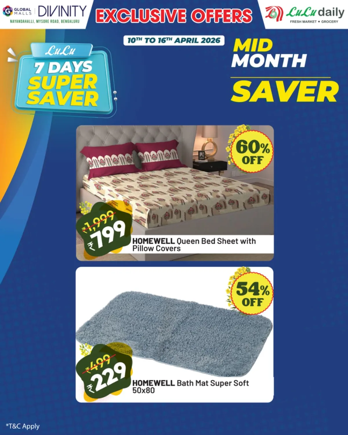 Lulu Global Mall Bengaluru - Mid-Month Super Saver Offers April 10-16