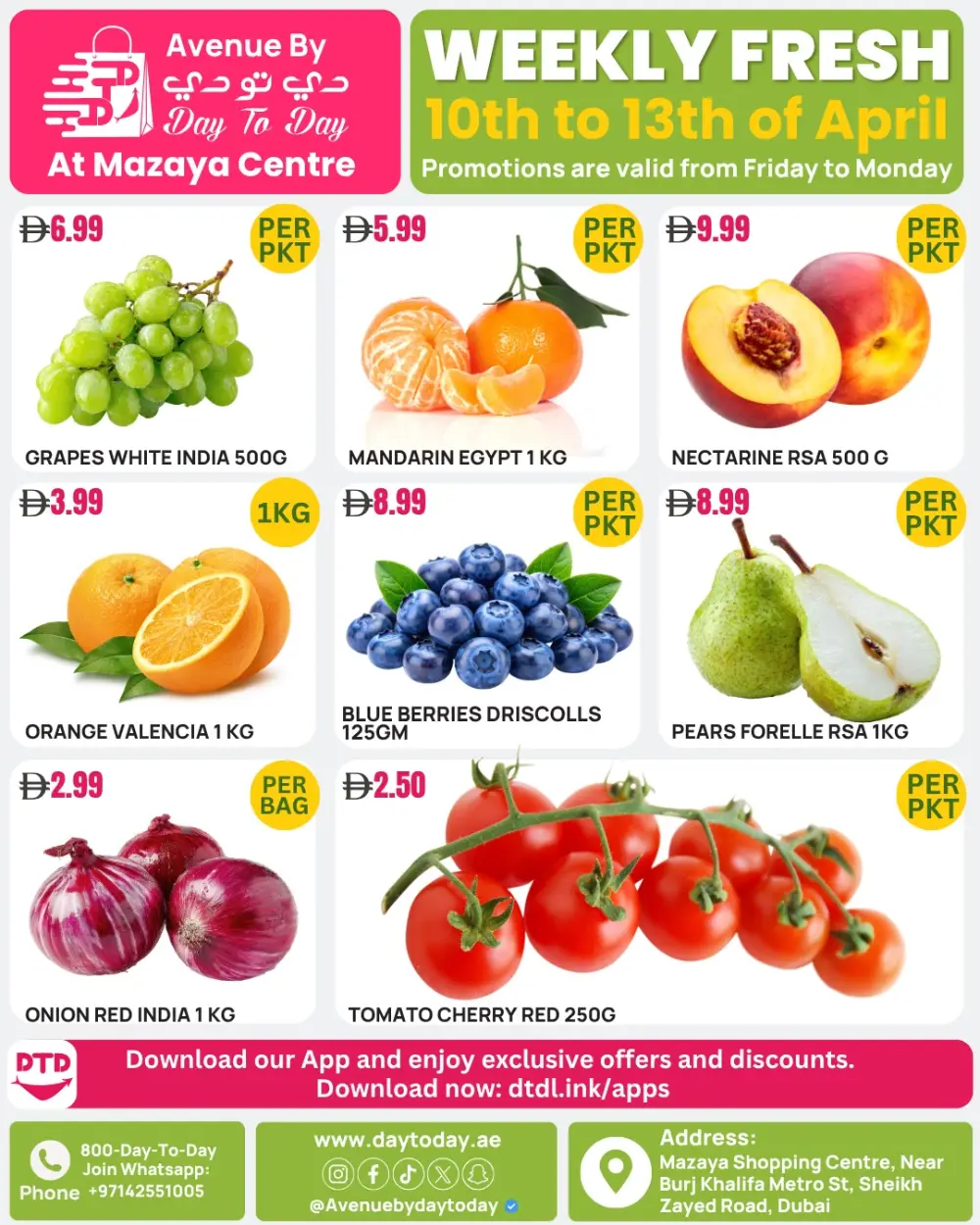 Day To Day Dubai | Weekly Deals at Mazaya Centre SZR April 10-13