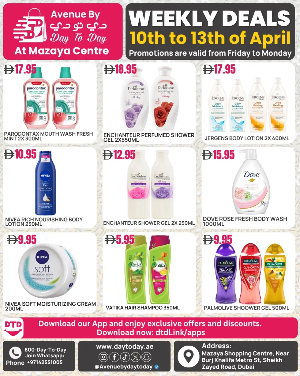 Day To Day Dubai | Weekly Deals at Mazaya Centre SZR April 10-13