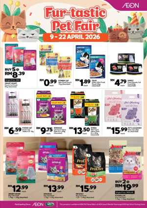 AEON Malaysia Fur-tastic Pet Fair Deals In Aeon Kuala Lumpur,Labuan,Putrajaya,Johor,Kedah,Kelantan,Malacca,Negeri Sembilan,Pahang,Penang,Perak,Perlis,Sabah,Sarawak,Selangor,Terengganu