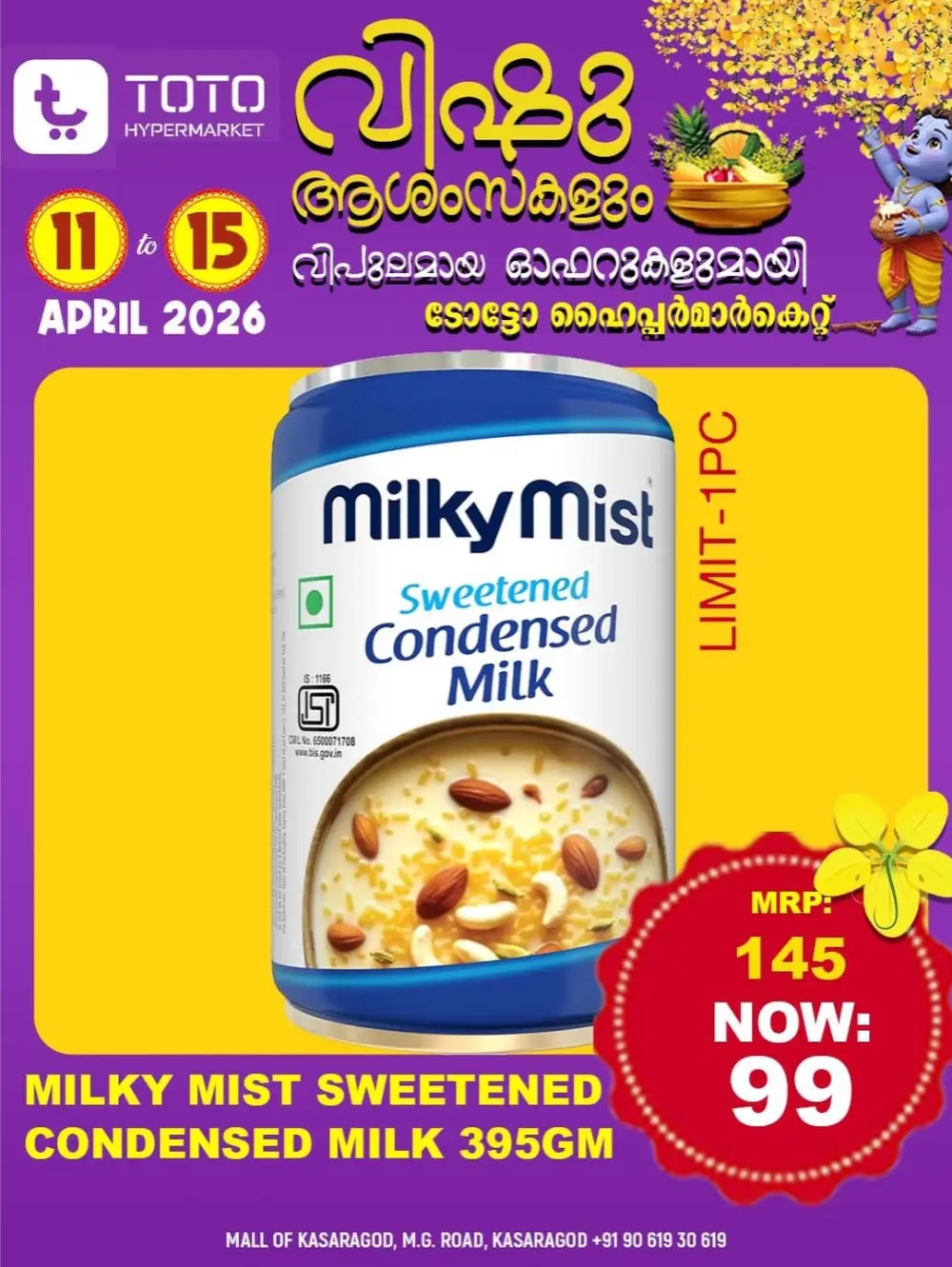 TOTO Hypermarket Kasaragod Vishu Offer | Ends April 15
