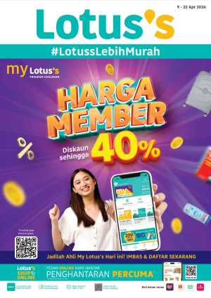 Lotus's Malaysia Member Deals: Up to 40% Off in Lotus's at Malaysia, Kuala Lumpur,Labuan,Putrajaya,Johor,Kedah,Kelantan,Malacca,Negeri Sembilan,Pahang,Penang,Perak,Perlis,Sabah,Sarawak,Selangor,Terengganu Lotus's Malaysia Member Deals: Up to 40% Off In Lotus's Kuala Lumpur,Labuan,Putrajaya,Johor,Kedah,Kelantan,Malacca,Negeri Sembilan,Pahang,Penang,Perak,Perlis,Sabah,Sarawak,Selangor,Terengganu