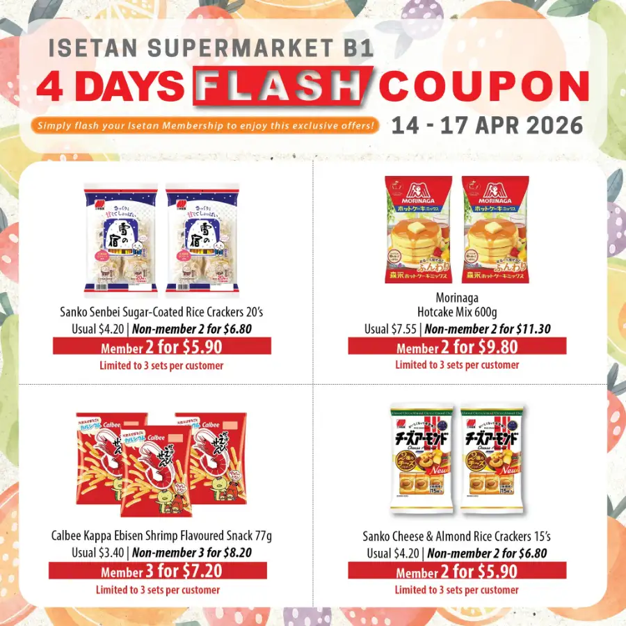 Isetan Supermarket B1: 4 Days Flash Coupon – Up to 30% Off