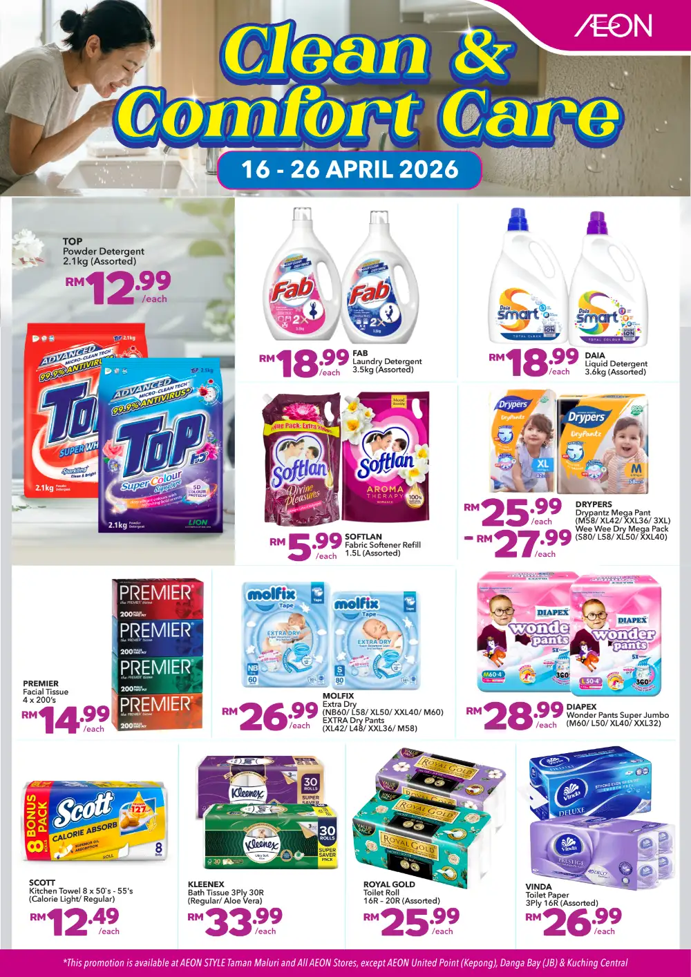 AEON Malaysia Everyday Care | Ends 26 April | Personal Care Deals