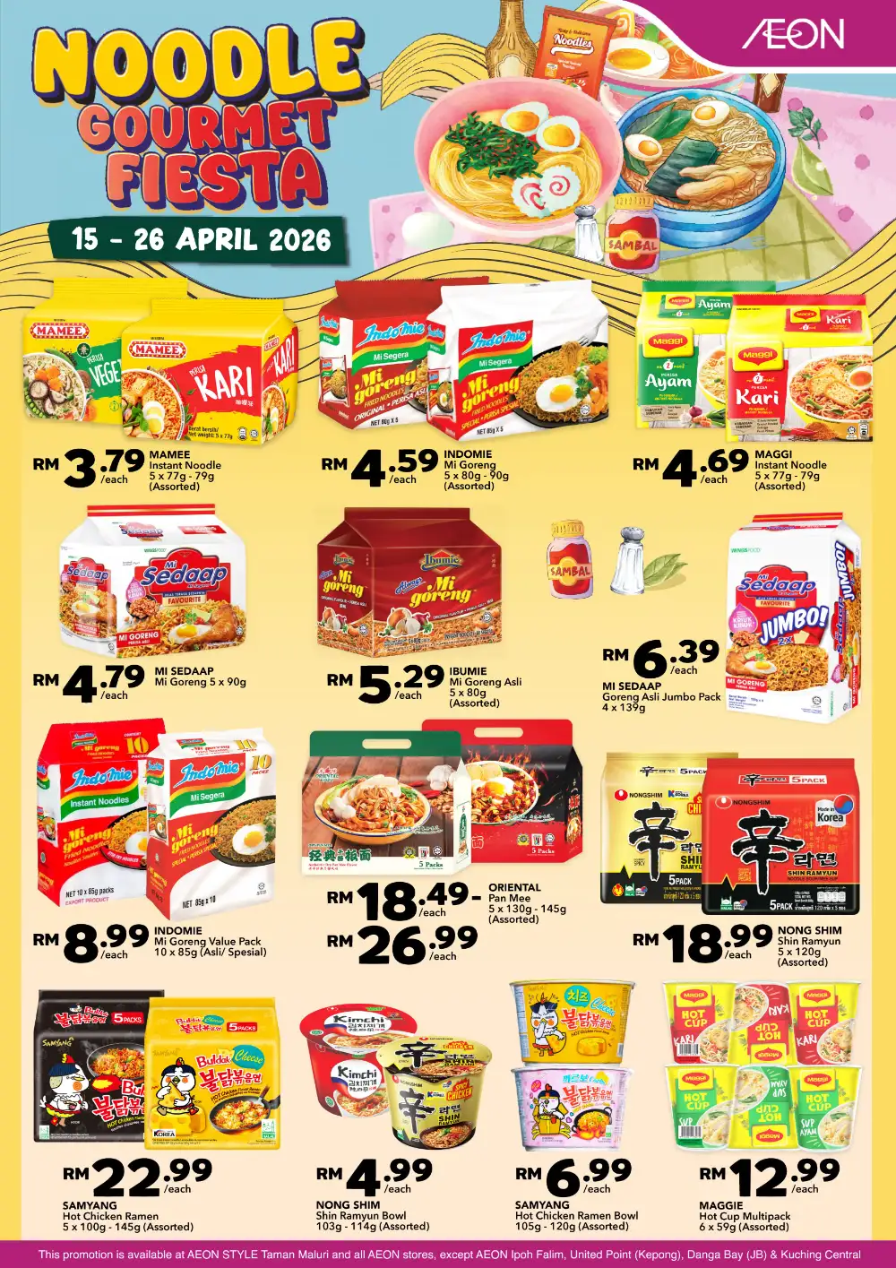 AEON Noodle Gourmet Fiesta | Ends 26 Apr | Instant Noodle Deals