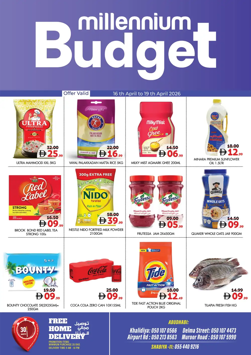 Millennium Supermarket Abu Dhabi - Budget Offers April 16-19