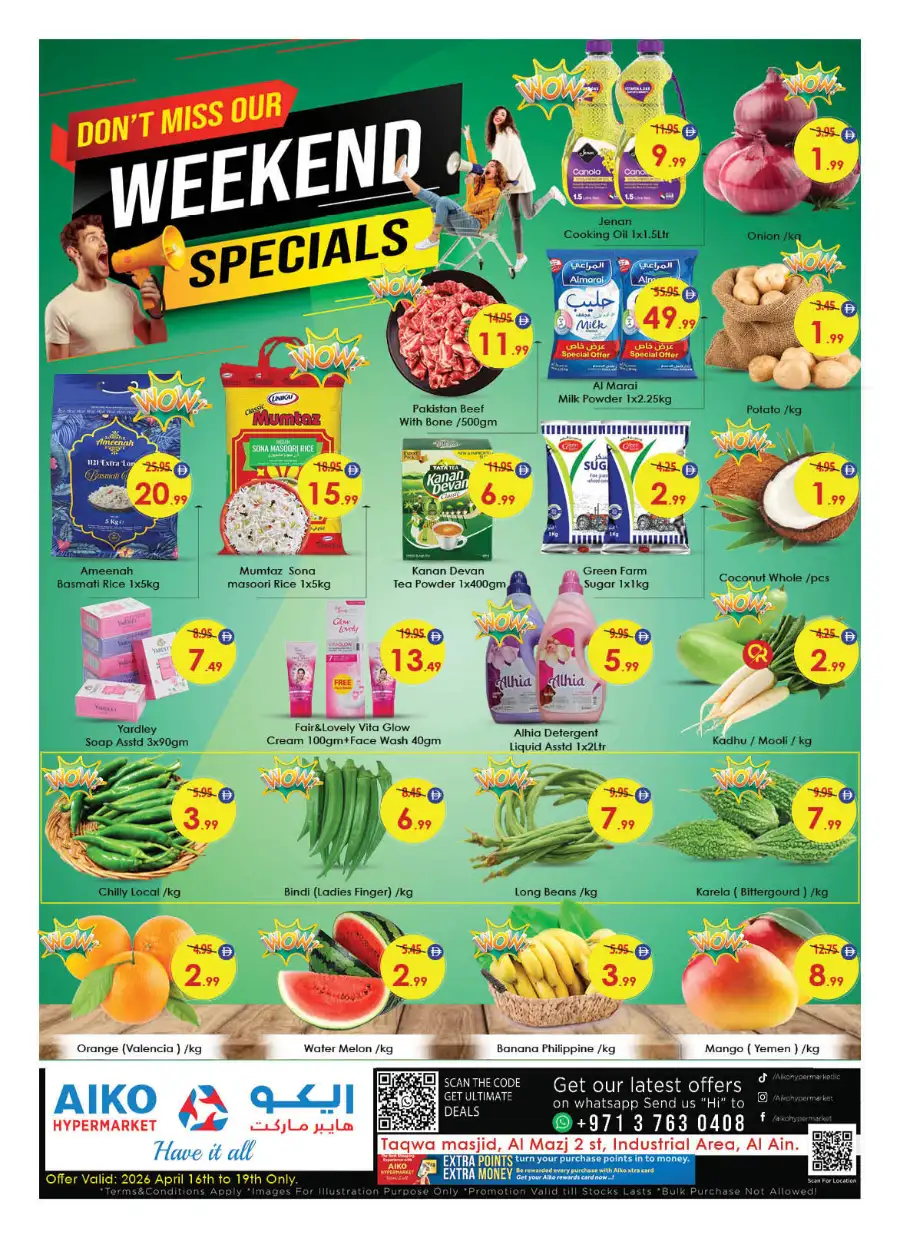 Aiko Hypermarket Al Ain | Weekend Specials & Deals April 16-19