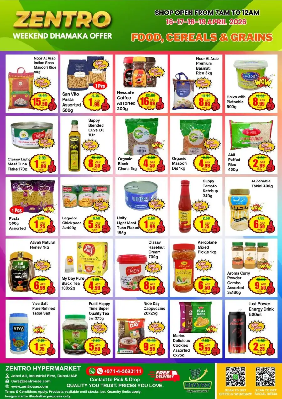 Zentro Hypermarket Dubai - Weekend Dhamaka Deals & Fresh Produce Offers 16-19 April 2026
