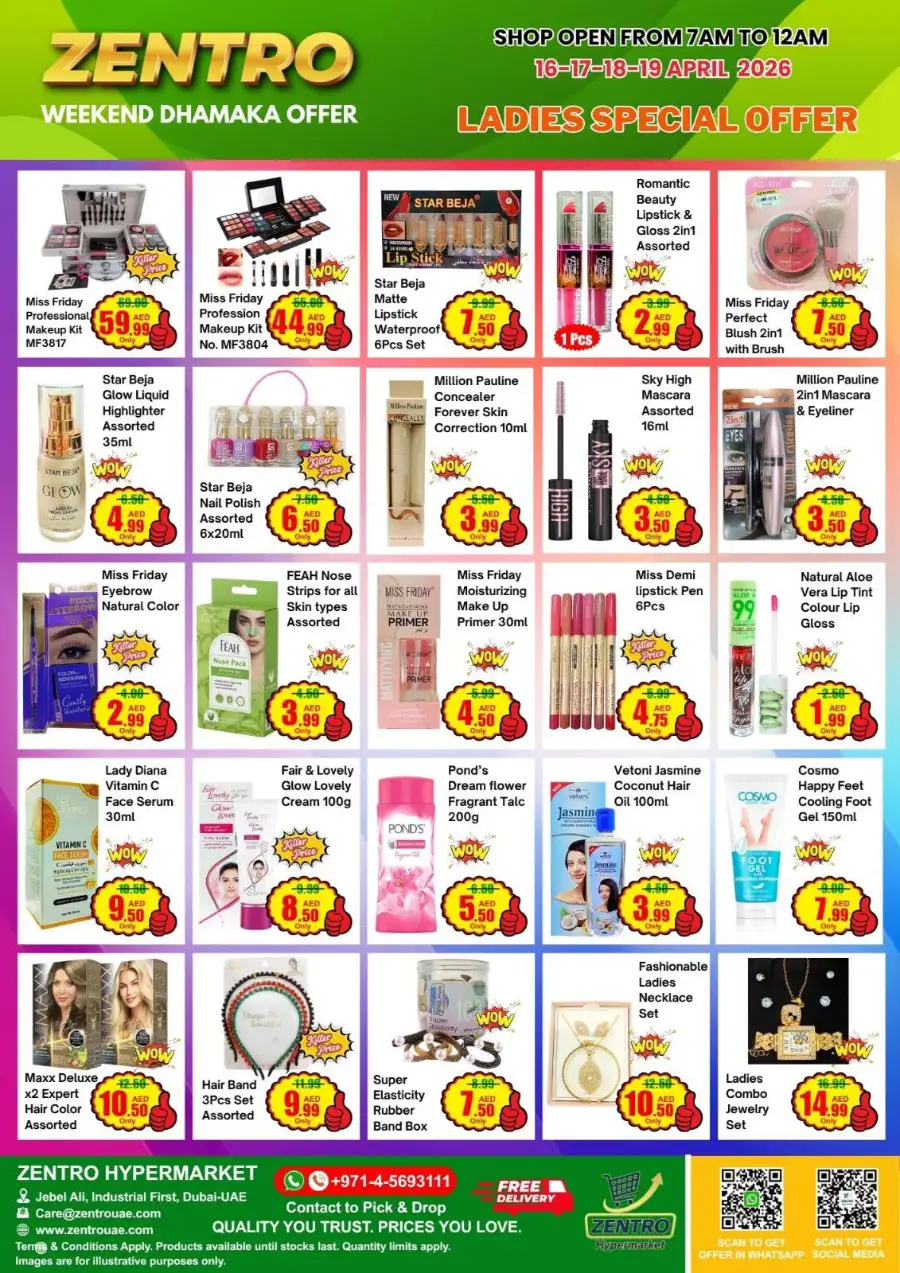 Zentro Hypermarket Dubai - Weekend Dhamaka Deals & Fresh Produce Offers 16-19 April 2026