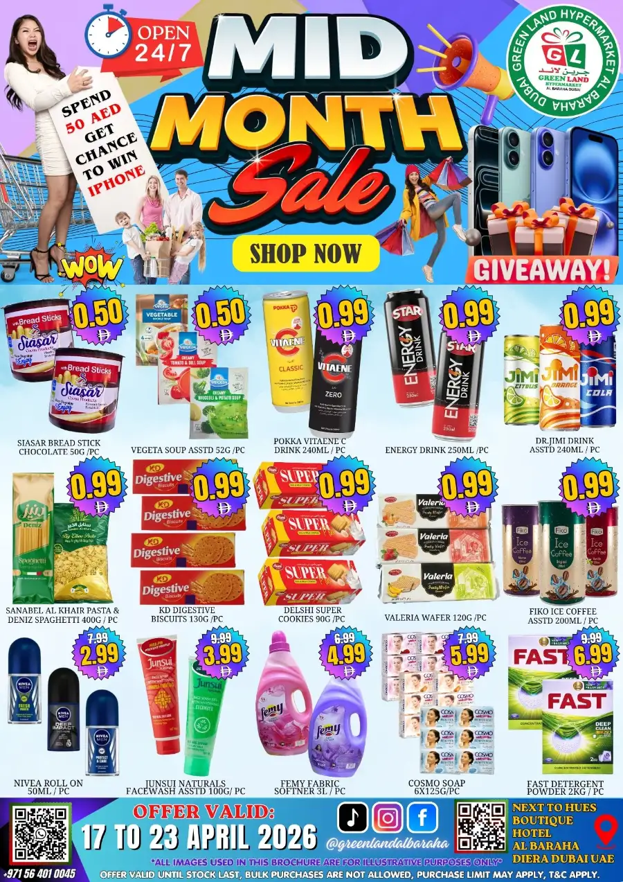 Green Land Hypermarket Al Baraha Dubai | Mid Month Sale Offers