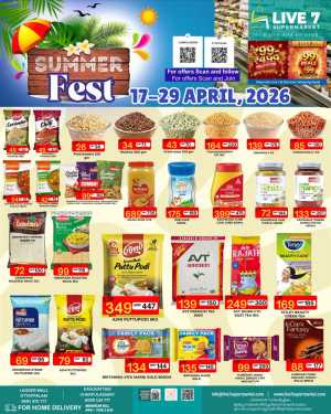 Live 7 Supermarket Ottappalam & Cherpulassery Summer Fest 2026 flyer cover