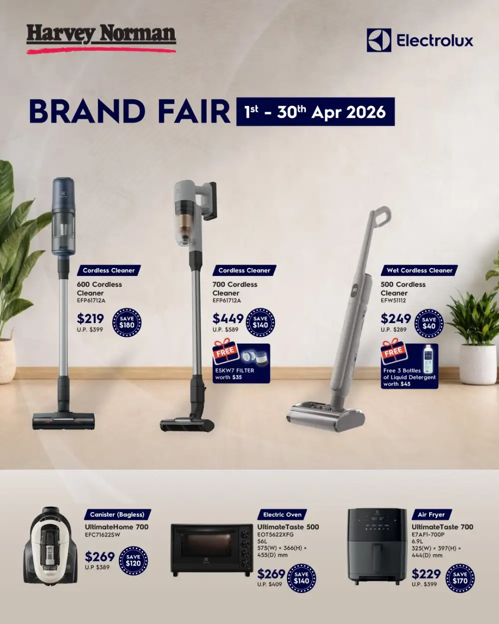Electrolux SG Harvey Norman Brand Fair: Save $180 page 1
