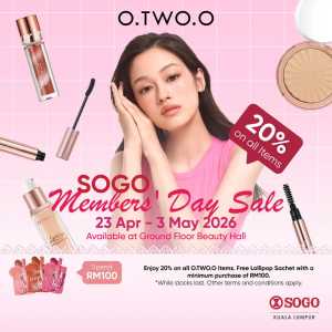 SOGO KL: O.TWO.O Members' Day 20% Off Sale! flyer cover
