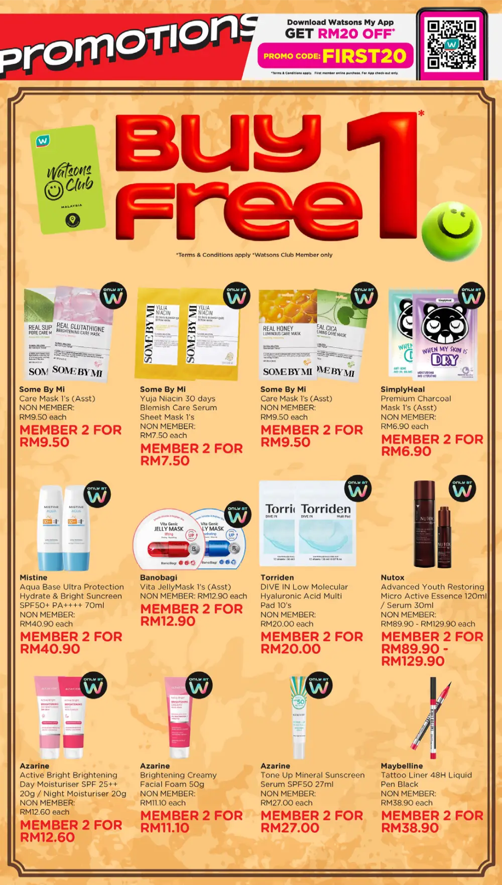 Watsons Malaysia 185 Years Sale: Buy 1 Free 1 page 17