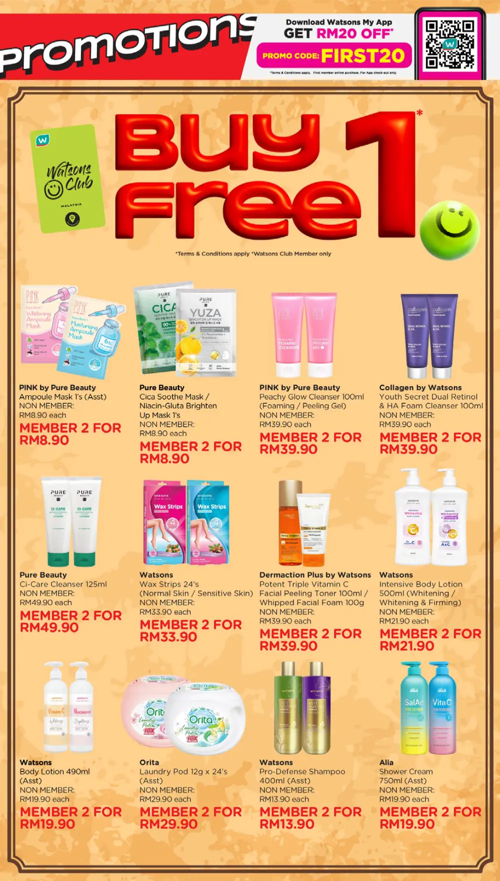 Watsons Malaysia 185 Years Sale: Buy 1 Free 1 page 19
