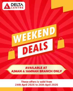 Delta Centre Ajman & Samnan Weekend Deals flyer cover