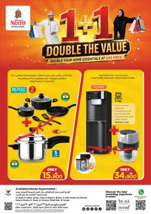 Nesto Oman 1+1 Double Value Offers flyer cover