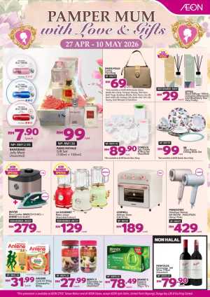 AEON Malaysia Mother's Day Gift Deals: Save Now! flyer cover