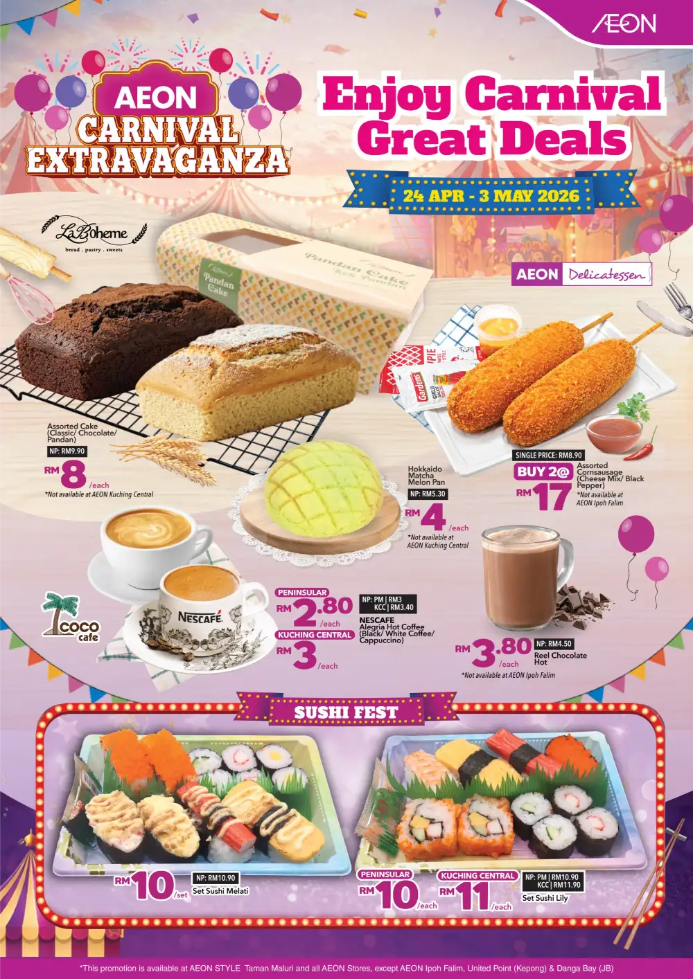 AEON Malaysia Carnival Deals: Sushi & Snacks Sale page 1