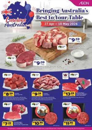AEON Malaysia Luscious Australia Meat Sale Apr 27 flyer cover