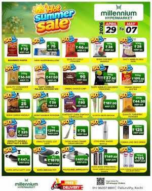 Millennium | Palluruthy | Hot Summer Sale | 50% Off flyer cover