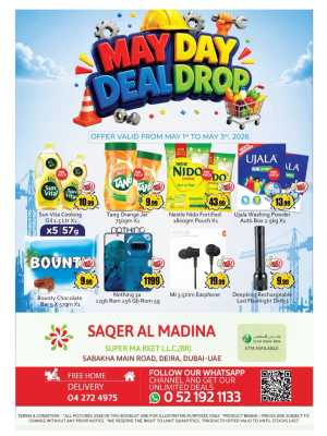 Saqer Al Madina Deira: May Day Deal Drop flyer cover