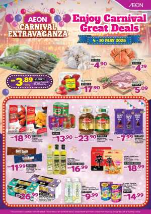 AEON Carnival Extravaganza | 4-10 May 2026 DEALS flyer cover