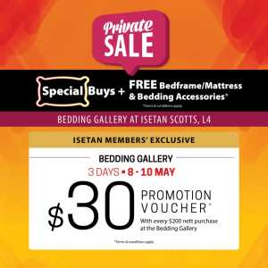 Isetan Scotts Private Sale Bedding Offers | Up to 50% OFF – May 2026 flyer cover