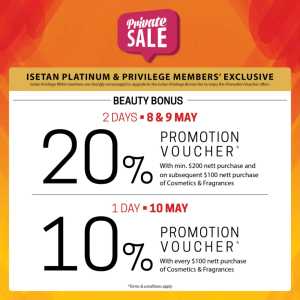 Isetan Singapore Beauty Bonus Sale | 8–10 May 2026 flyer cover