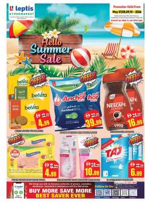 Leptis RAK | Hello Summer Sale | 70% Off Now flyer cover