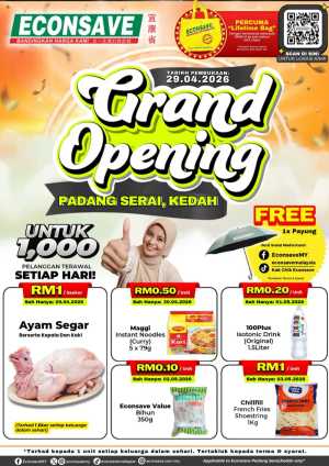 Econsave Padang Serai Grand Opening | RM0.10 Deals & Specials flyer cover