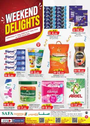 Safa Express Abu Dhabi | Weekend Delights May 2026 flyer cover