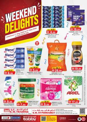 KM Trading Mussafah Weekend Delights | Save 50% flyer cover