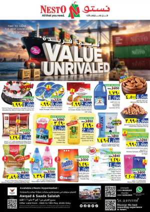 Nesto Salalah Value Unrivaled Sale | May 2026 Deals flyer cover