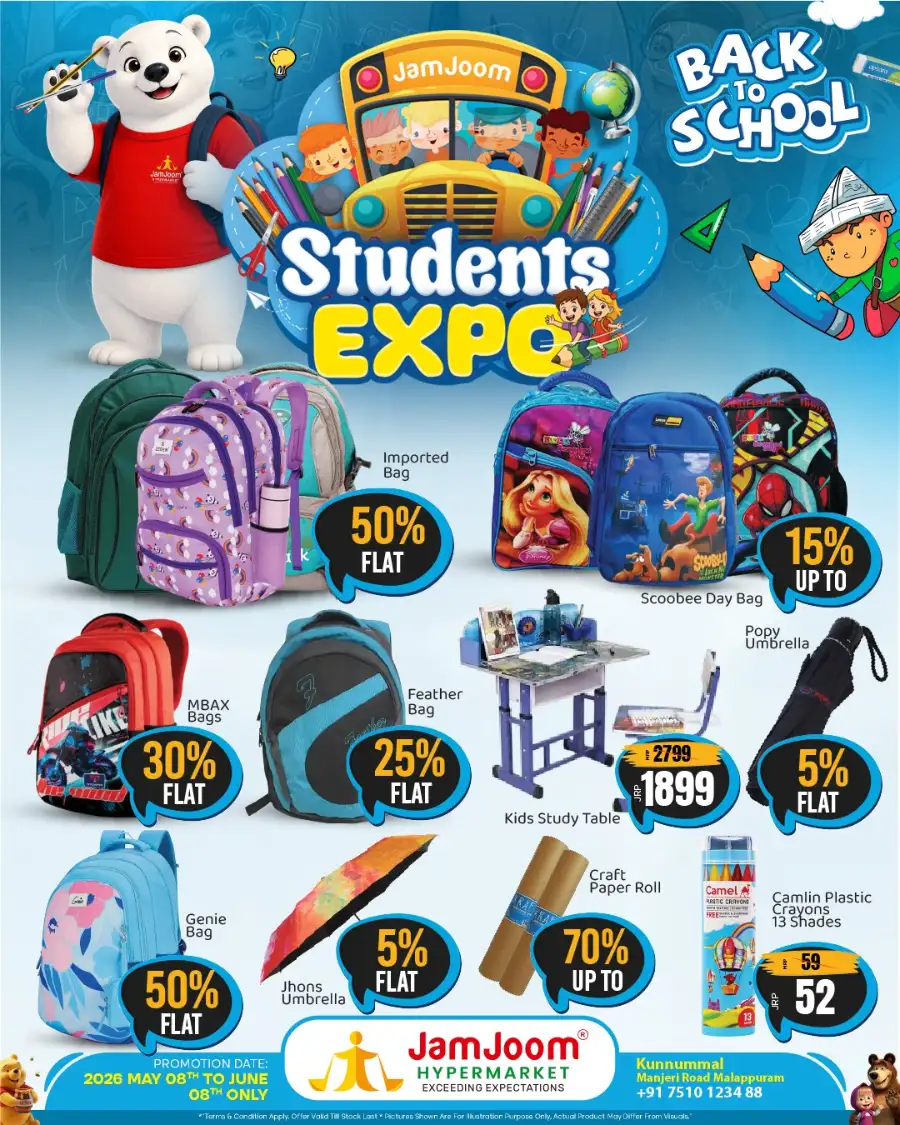 JamJoom Malappuram | 70% Off Students Expo | June 8 page 1