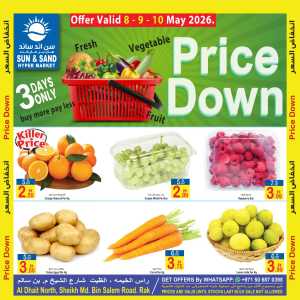Sun & Sand RAK | Price Down Sale | Valid May 8-10 flyer cover