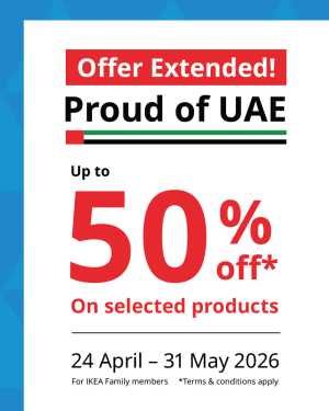 IKEA UAE Proud of UAE 50% Off | May 2026 flyer cover
