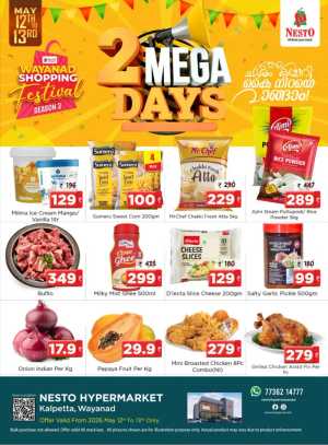 Nesto Kalpetta 2 Mega Days Sale Up to 45% Off | May 2026 flyer cover
