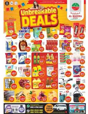 Al Madina Sharjah: Unbreakable Deals flyer cover