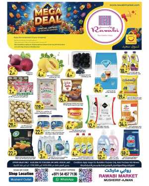 Rawabi Market Musheirif Mega Deal Up to 50% | May 2026 flyer cover