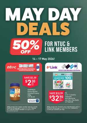 FairPrice May Day Deals: 50% Off | May 2026 flyer cover