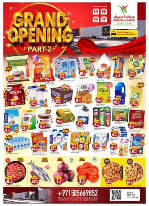Mark & Save Muhaisnah Grand Opening Sale 50% Off | May 2026 flyer cover