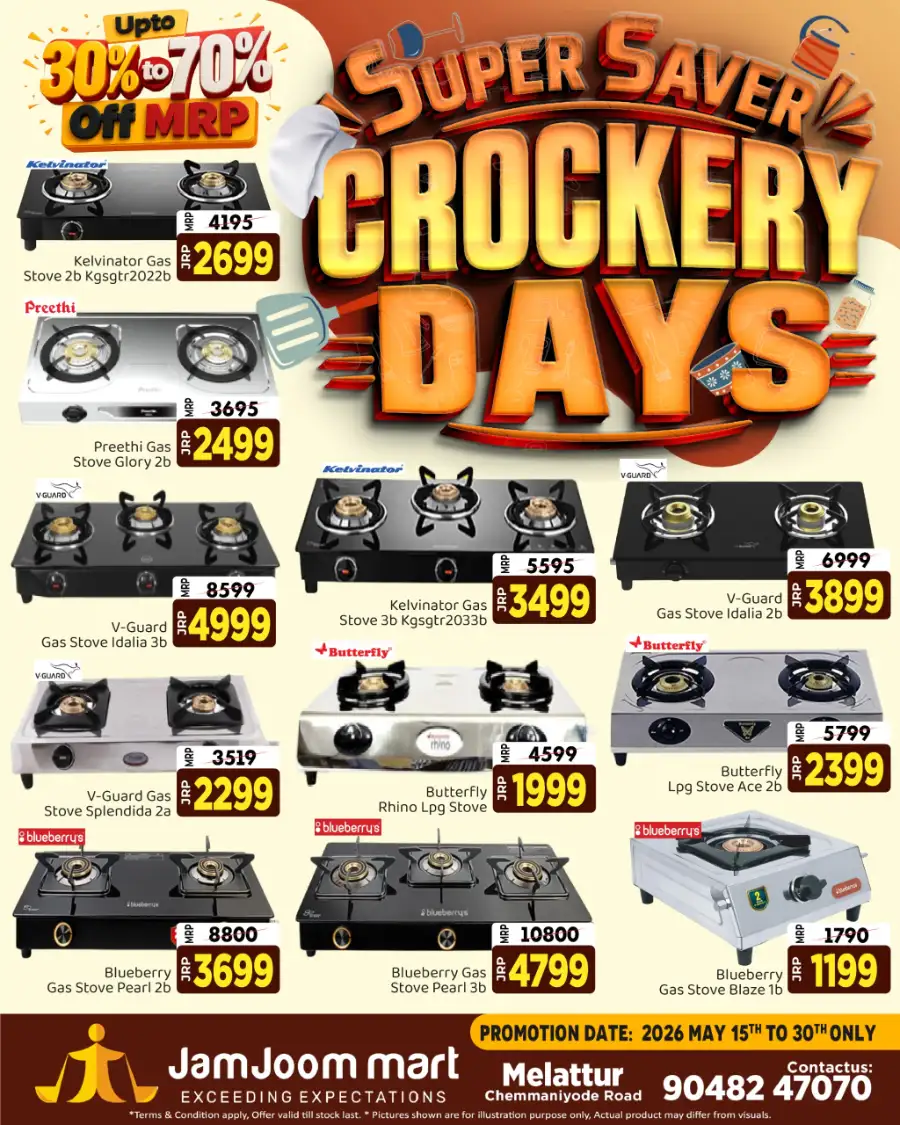 JamJoom Mart Melattur Super Saver Crockery Days page 2