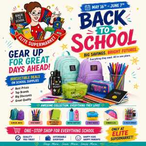 Elite Supermarket Back To School Sale | May 2026 flyer cover