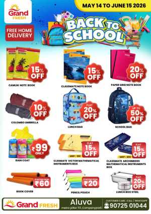 Grand Fresh Back to School | Up to 50% Off | May 2026 flyer cover