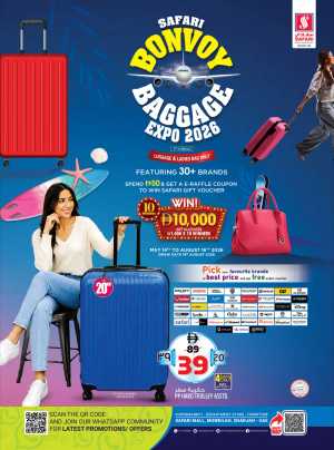 Safari Bonvoy Baggage Expo | Over 55% Off | May 2026 flyer cover
