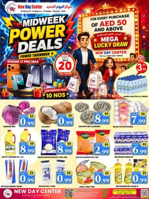 New Day Center Midweek Power Deals | May 2026 flyer cover